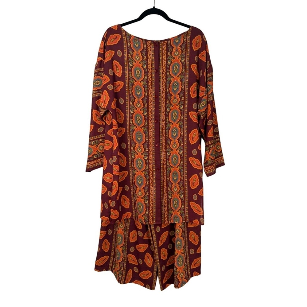 Victorias Secret Collection 90'S Paisley Print Shirt Wide‎ Leg Pants Set M